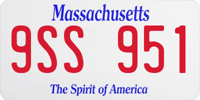 MA license plate 9SS951