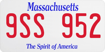 MA license plate 9SS952