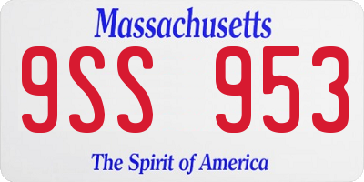 MA license plate 9SS953