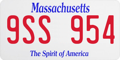 MA license plate 9SS954