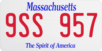 MA license plate 9SS957