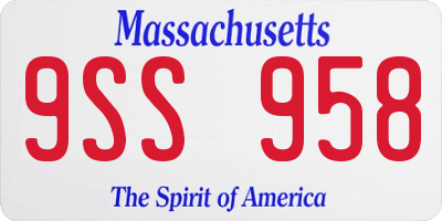 MA license plate 9SS958
