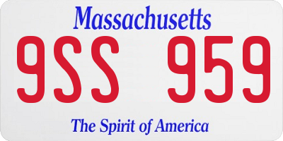 MA license plate 9SS959