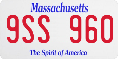 MA license plate 9SS960