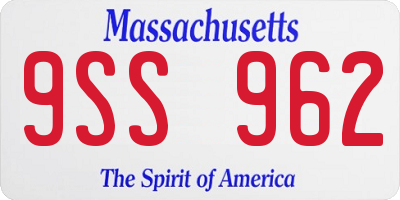 MA license plate 9SS962