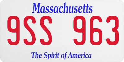 MA license plate 9SS963