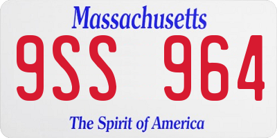 MA license plate 9SS964
