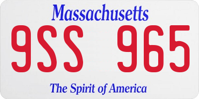 MA license plate 9SS965