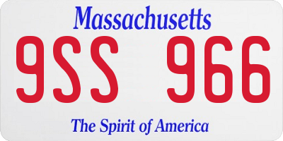 MA license plate 9SS966