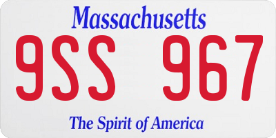 MA license plate 9SS967