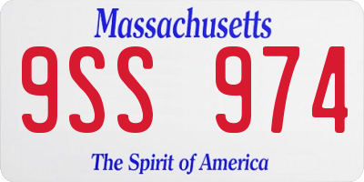MA license plate 9SS974