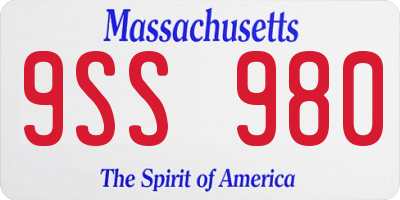 MA license plate 9SS980