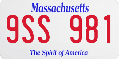 MA license plate 9SS981