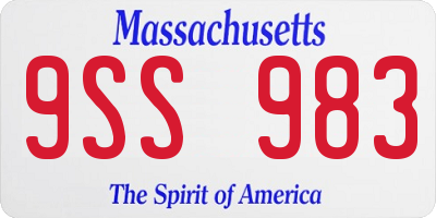 MA license plate 9SS983