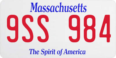 MA license plate 9SS984