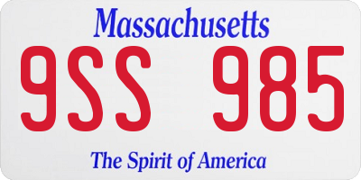 MA license plate 9SS985