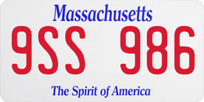 MA license plate 9SS986