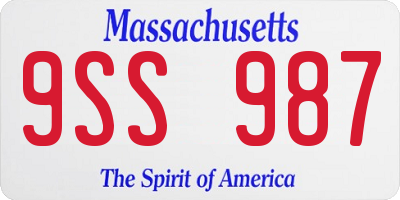 MA license plate 9SS987