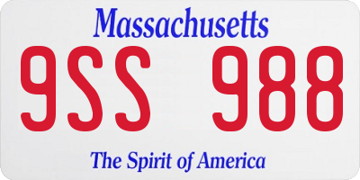 MA license plate 9SS988