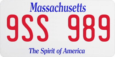 MA license plate 9SS989