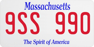 MA license plate 9SS990
