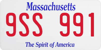 MA license plate 9SS991