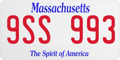 MA license plate 9SS993