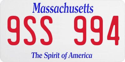 MA license plate 9SS994
