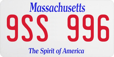 MA license plate 9SS996