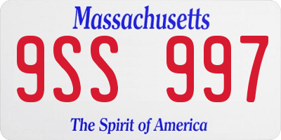 MA license plate 9SS997