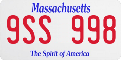 MA license plate 9SS998