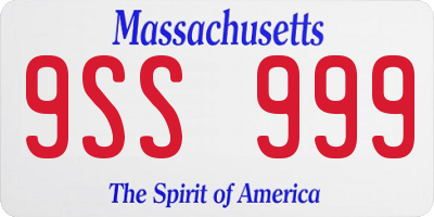 MA license plate 9SS999