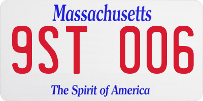 MA license plate 9ST006