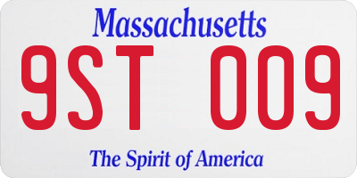 MA license plate 9ST009