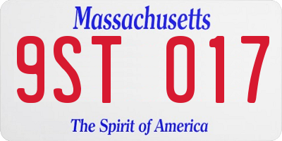 MA license plate 9ST017