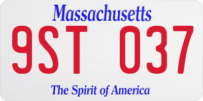 MA license plate 9ST037