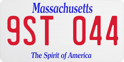 MA license plate 9ST044