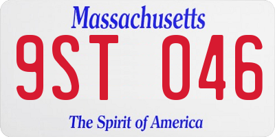 MA license plate 9ST046