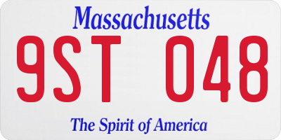 MA license plate 9ST048