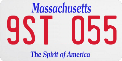 MA license plate 9ST055