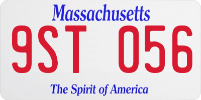MA license plate 9ST056