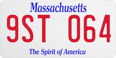 MA license plate 9ST064