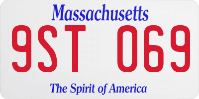 MA license plate 9ST069