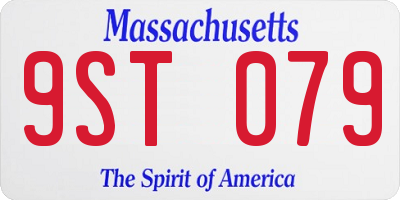 MA license plate 9ST079