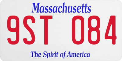 MA license plate 9ST084