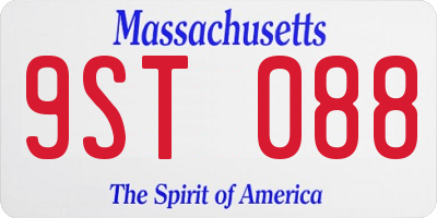 MA license plate 9ST088