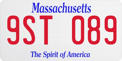 MA license plate 9ST089