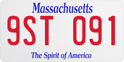 MA license plate 9ST091