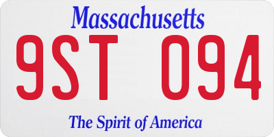 MA license plate 9ST094