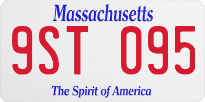 MA license plate 9ST095